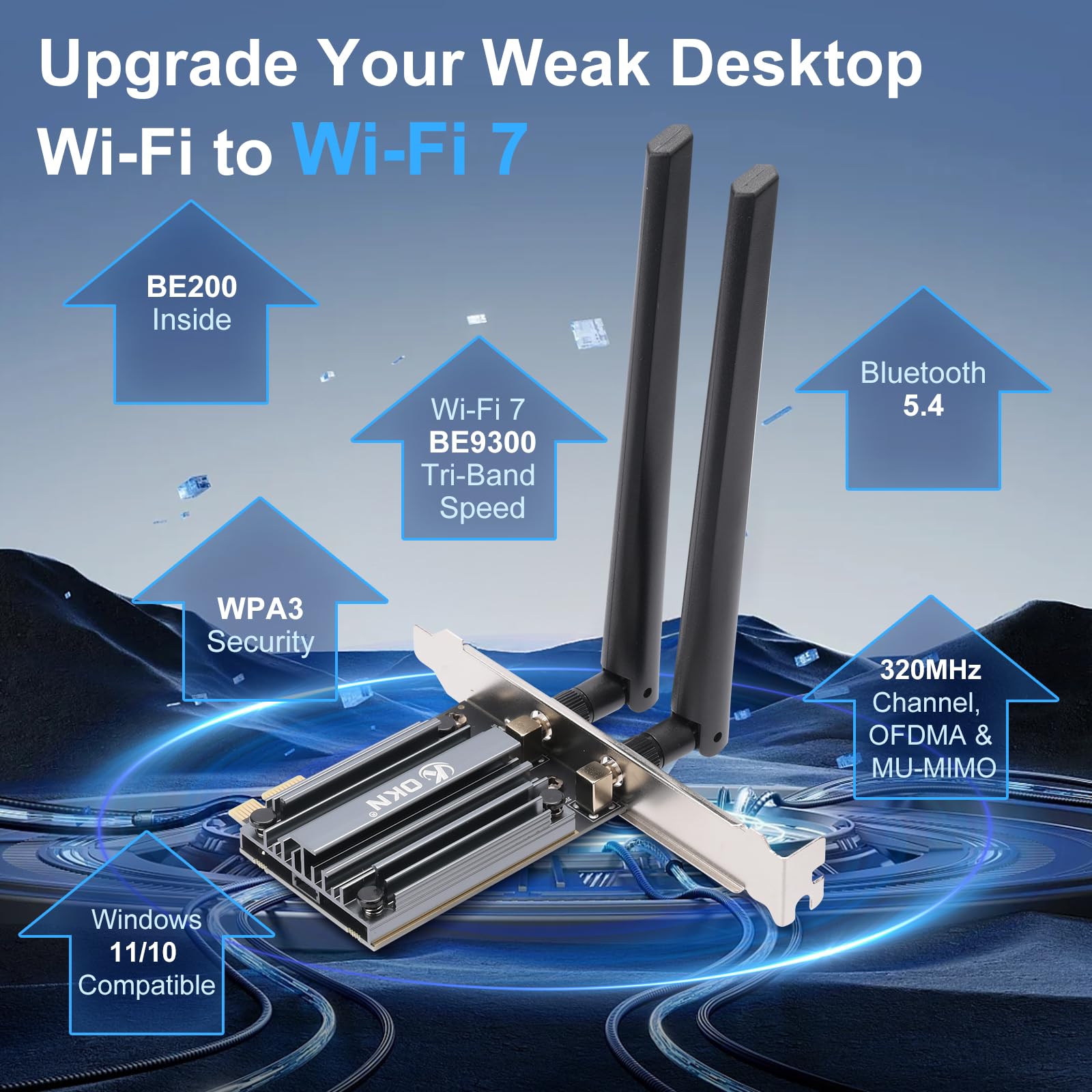Amazon | WiFi 7 PCIEカード 9.3Gbps 802.11BE WiFi 6Eカード